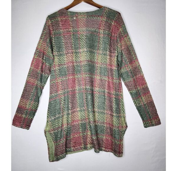 Soft Surroundings Knit Lightweight‎ Sweater Top Tunic Large Pink and Green - Picture 2 of 6